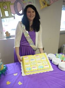 The obligatory cake pose.