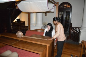 This pic is from our first time there. I was trying out maharaja-style dining, where you recline on the bed and the table is brought to you.