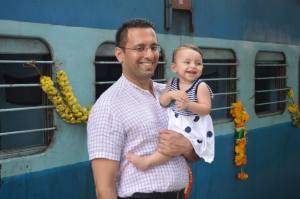 Miss Evelyn's first Indian train ride!
